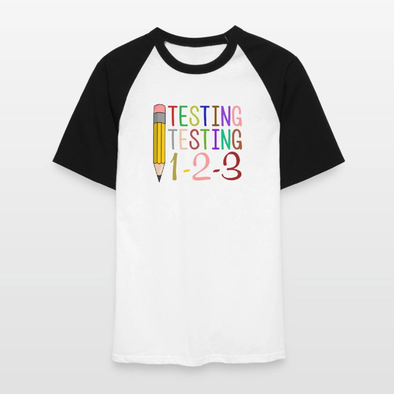 Testing, Testing, 1-2-3 Fun Gift Men's Baseball T-Shirt