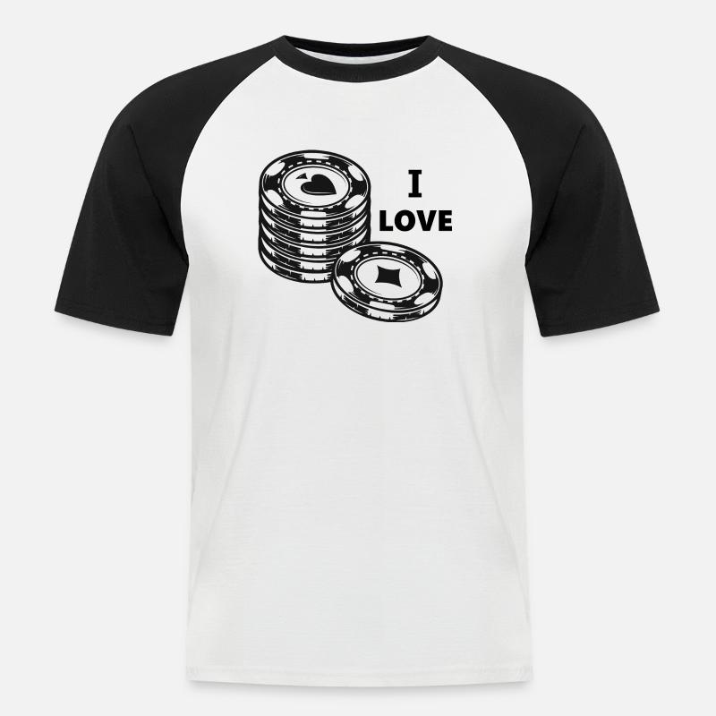 boardgame chess backgammon game night - Männer Baseball-T-Shirt - Weiß/Schwarz