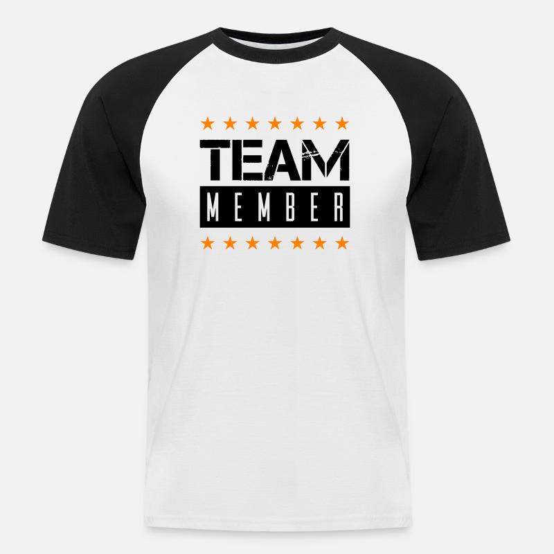 team member - Männer Baseball-T-Shirt - Weiß/Schwarz