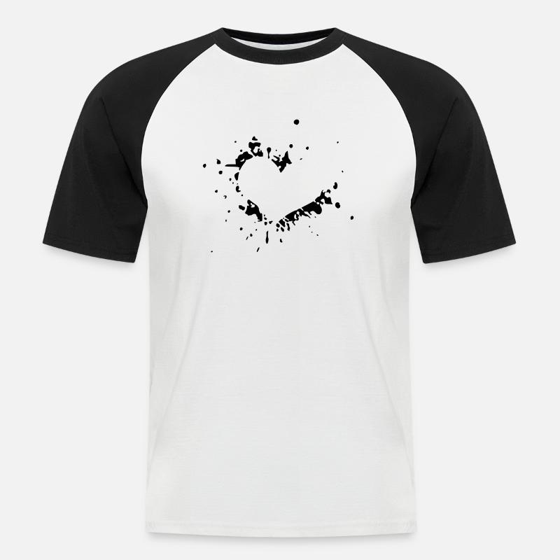 Cuore Cuore - Maglia da baseball a manica corta da uomo - bianco/nero