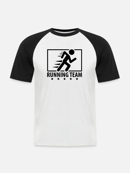 running_team_design_qu1 - Men's Baseball T-Shirt - white/black
