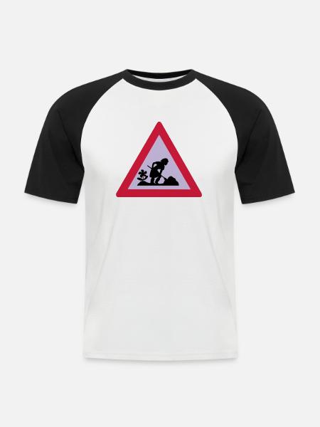 baustelle - Men's Baseball T-Shirt - white/black