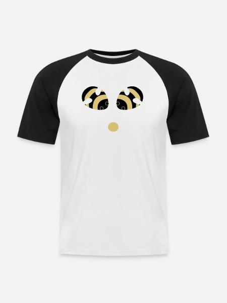 Bees flower - Men's Baseball T-Shirt - white/black