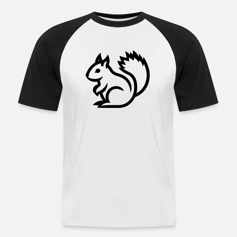 Eichhörnchen - Männer Baseball-T-Shirt - Weiß/Schwarz