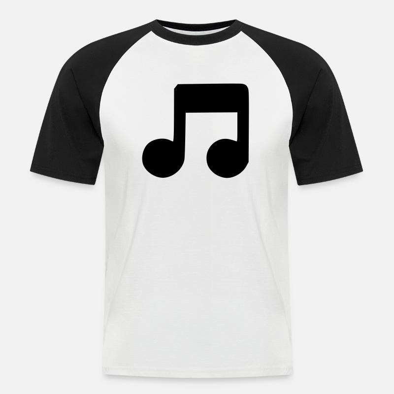 Nota musicale - Maglia da baseball a manica corta da uomo - bianco/nero