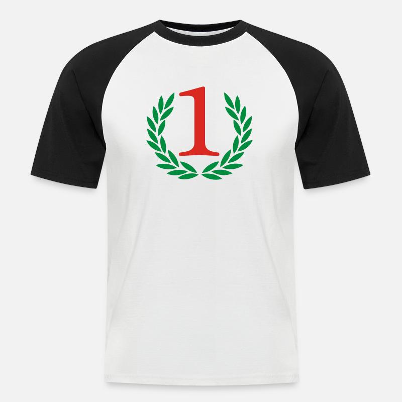 Sieger - Gewinner - Männer Baseball-T-Shirt - Weiß/Schwarz
