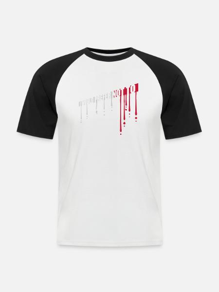 Je préfère ne pas - T-shirt baseball manches courtes Homme - blanc/noir