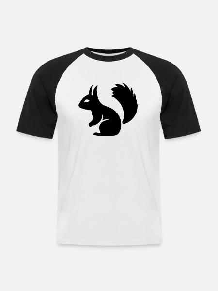 ecureil - T-shirt baseball manches courtes Homme - blanc/noir