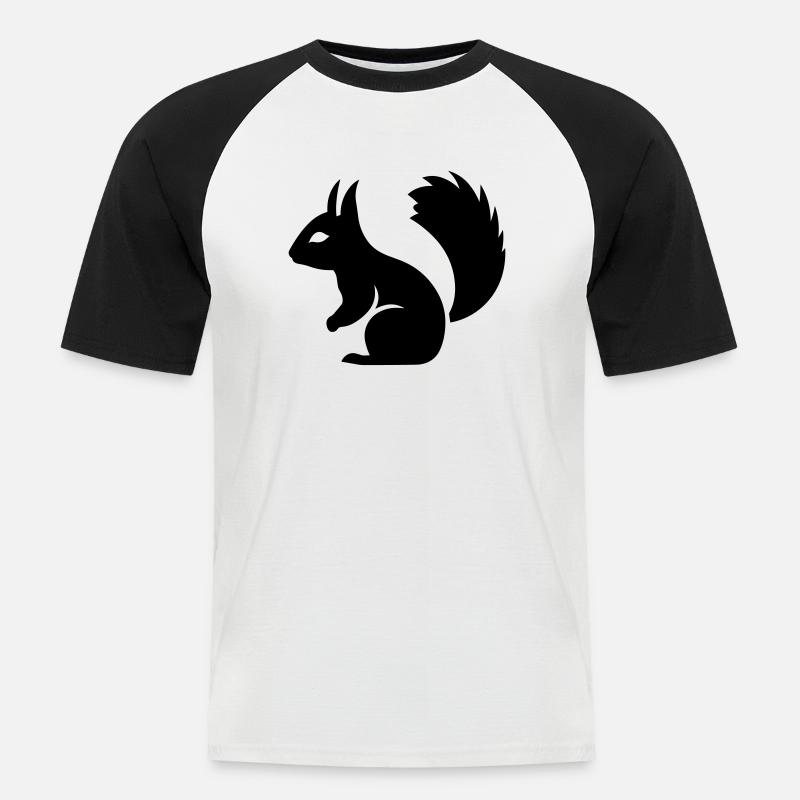 Eichhörnchen - Männer Baseball-T-Shirt - Weiß/Schwarz