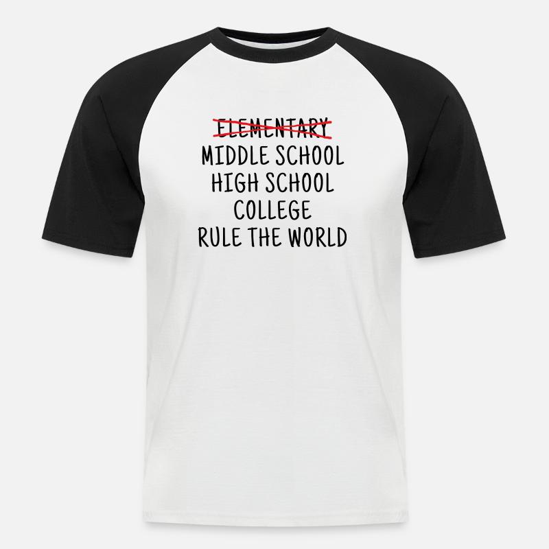 Funny Elementary School Graduation 6th Grade - Men's Baseball T-Shirt - white/black
