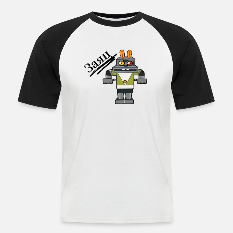 Seitz Nu, pogodi Ну, погоди! Заяц - Männer Baseball-T-Shirt - Weiß/Schwarz