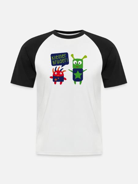 kleiner Bruder großer Bruder - Männer Baseball-T-Shirt - Weiß/Schwarz