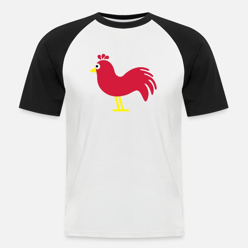 hahn - Männer Baseball-T-Shirt - Weiß/Schwarz