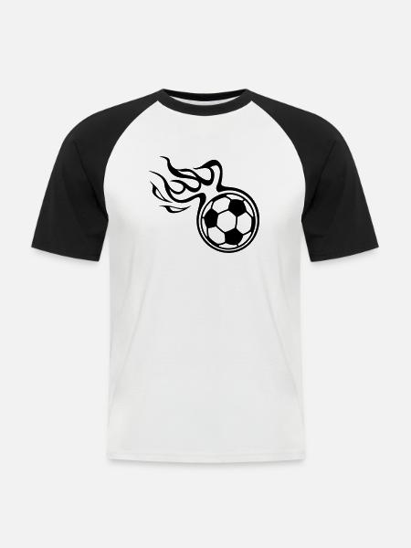 Soccer - Männer Baseball-T-Shirt - Weiß/Schwarz