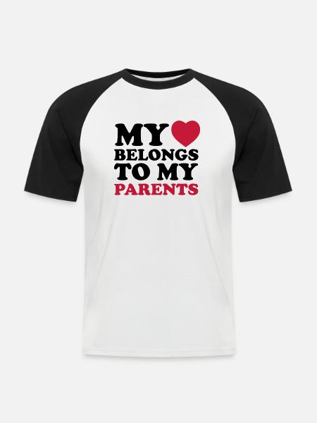 MHBTM parents - Men's Baseball T-Shirt - white/black