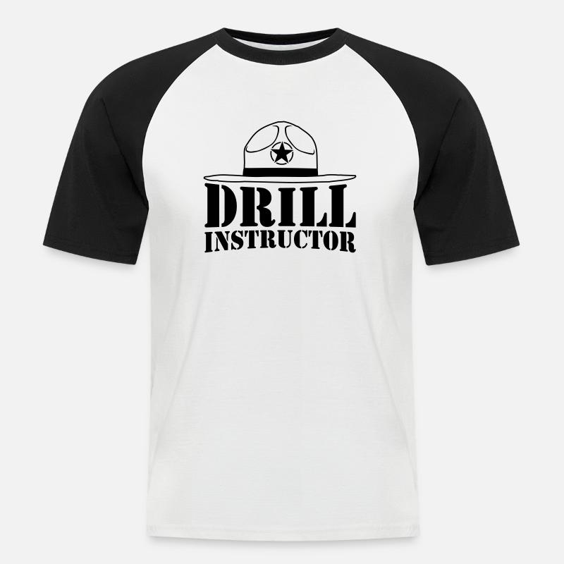 Sheriff Drill Instructor - Männer Baseball-T-Shirt - Weiß/Schwarz
