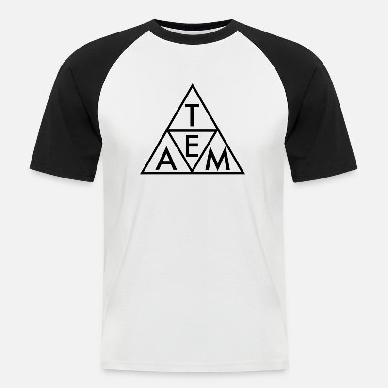 Team - Männer Baseball-T-Shirt - Weiß/Schwarz