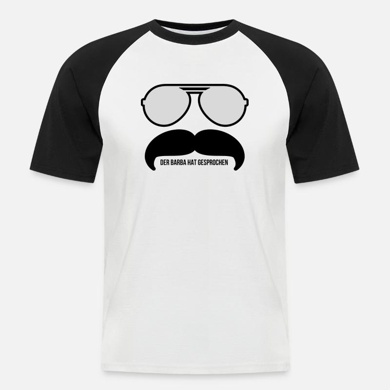 Der Barba hat gesprochen - Männer Baseball-T-Shirt - Weiß/Schwarz