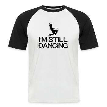 Dancing Dance Music - Männer Baseball-T-Shirt - Weiß/Schwarz - Vorne - Nik (191cm)