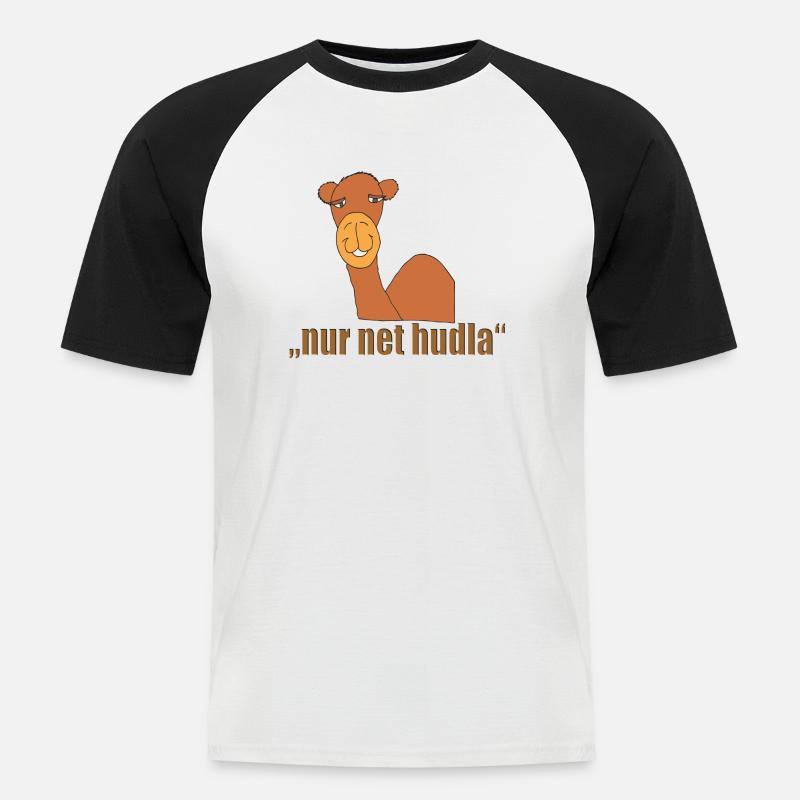 kamel schwäbisch - Männer Baseball-T-Shirt - Weiß/Schwarz