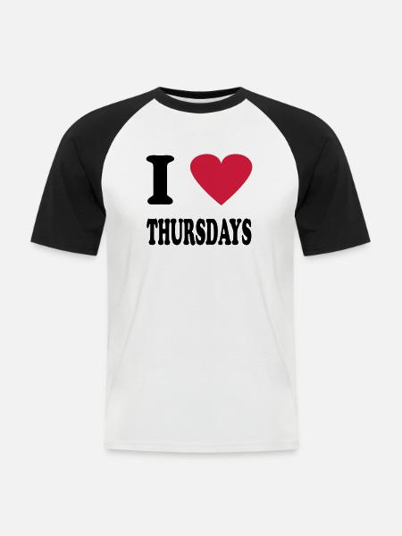 thursday - Männer Baseball-T-Shirt - Weiß/Schwarz