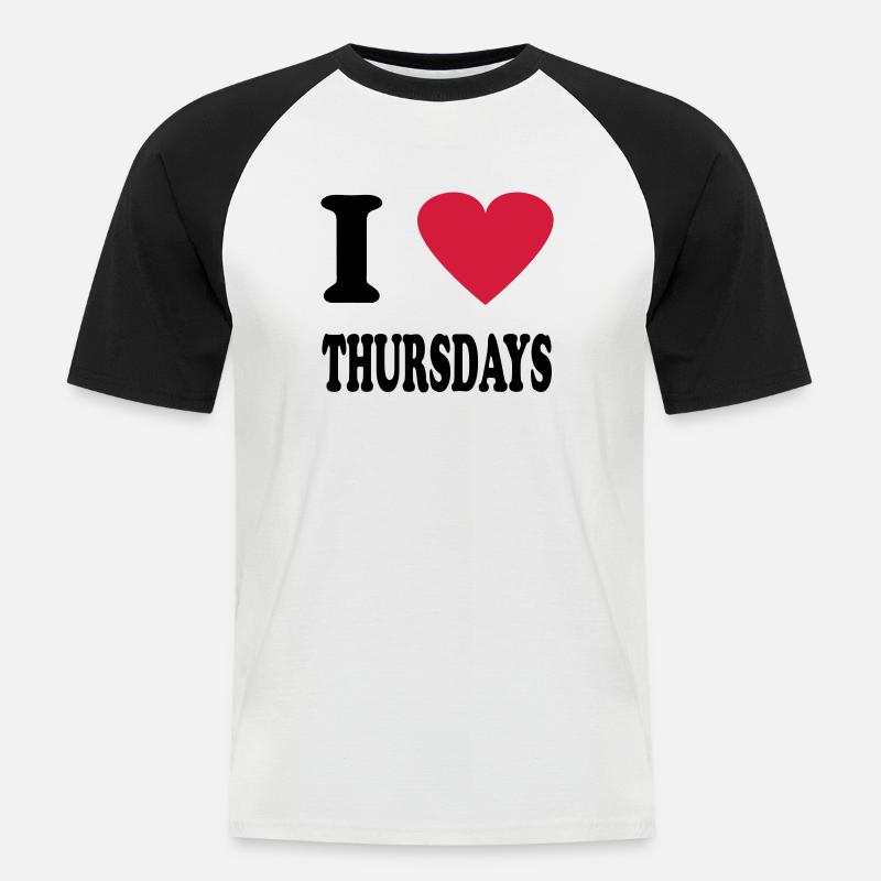 thursday - Männer Baseball-T-Shirt - Weiß/Schwarz