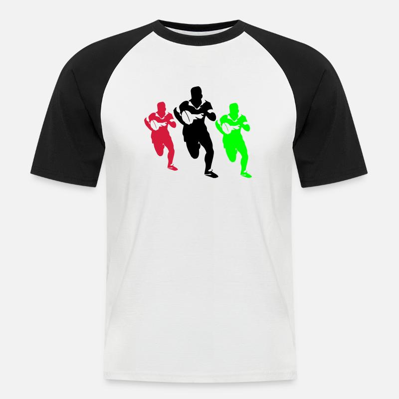 rugby - Men's Baseball T-Shirt - white/black