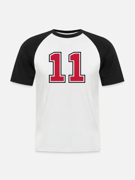 11__f2 - Men's Baseball T-Shirt - white/black