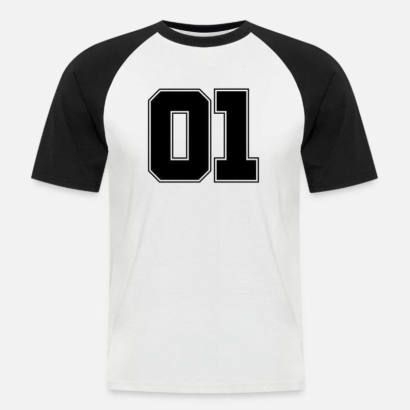 01 design - Männer Baseball-T-Shirt - Weiß/Schwarz