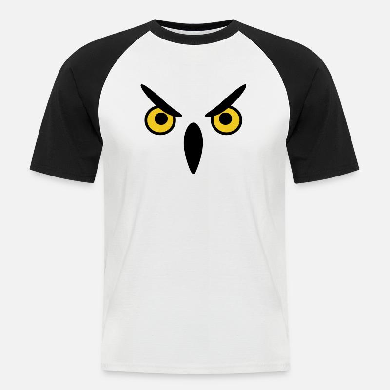 Eule eule eule - Männer Baseball-T-Shirt - Weiß/Schwarz