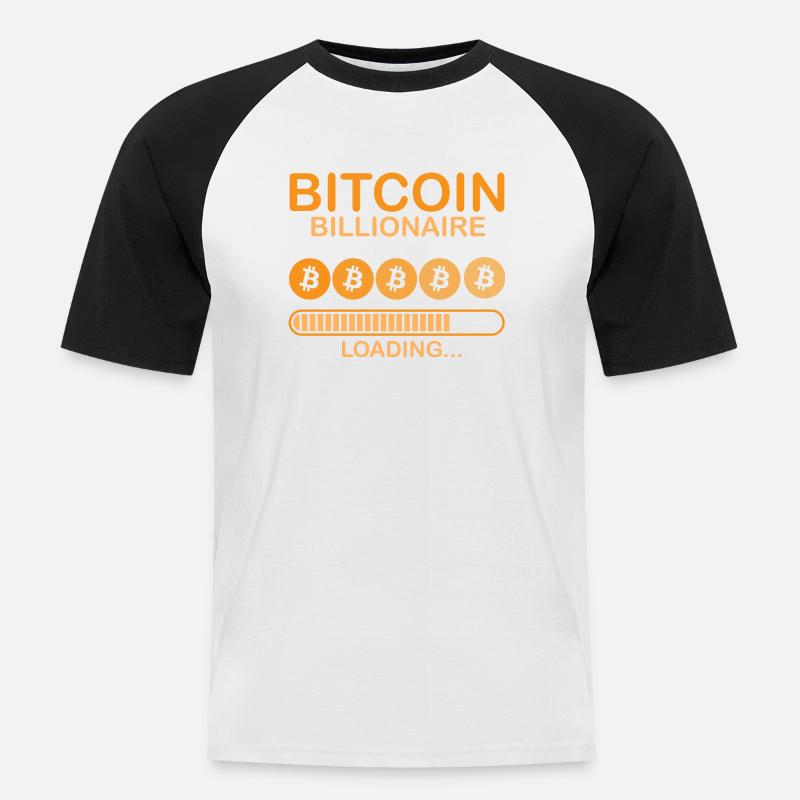 Bitcoin Billionaire Loading, Crypto - Men's Baseball T-Shirt - white/black