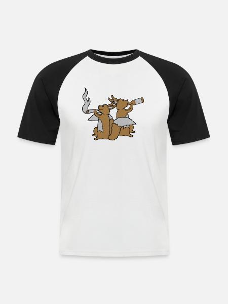 2 Party Squirrels - Men's Baseball T-Shirt - white/black
