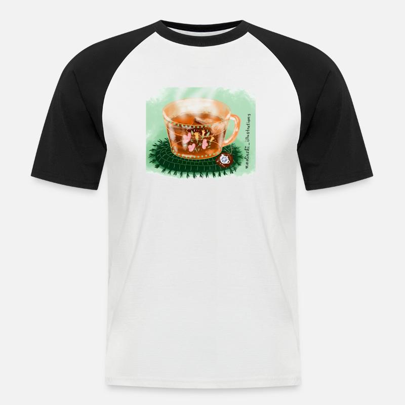 Tee Pause - Männer Baseball-T-Shirt - Weiß/Schwarz