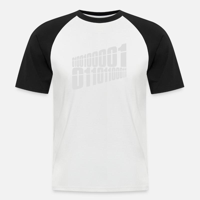 Binary Code Program Language - Men's Baseball T-Shirt - white/black