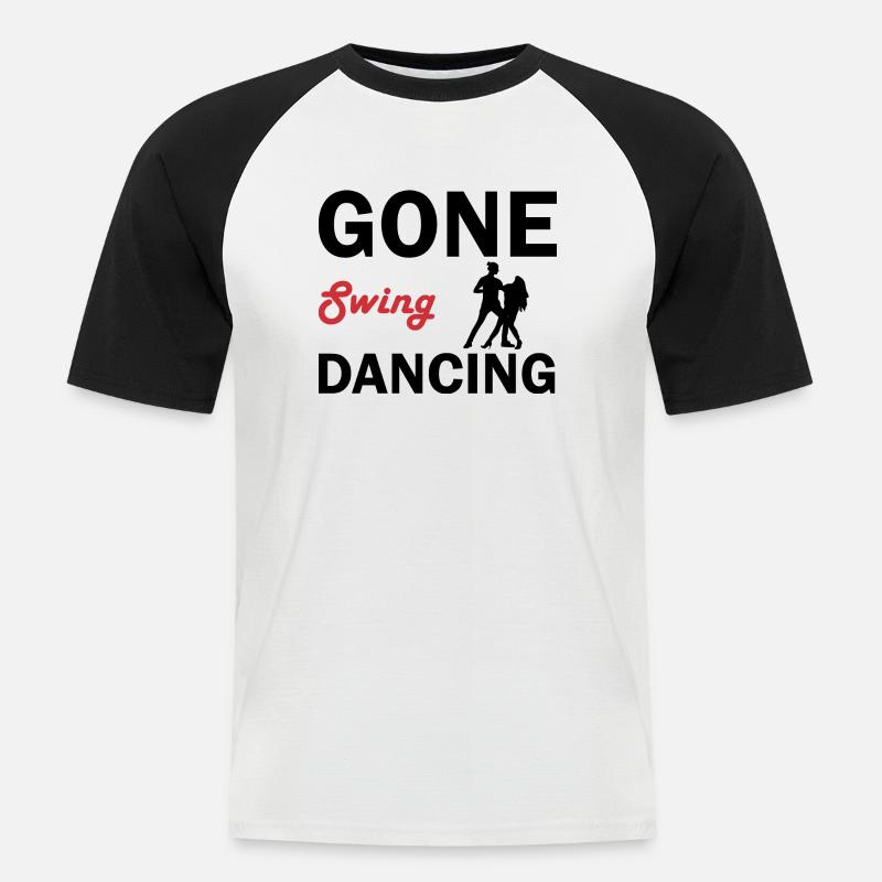 Dancing Dance Music - Männer Baseball-T-Shirt - Weiß/Schwarz
