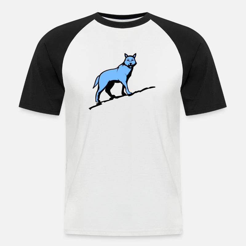 wolf wolf - Männer Baseball-T-Shirt - Weiß/Schwarz