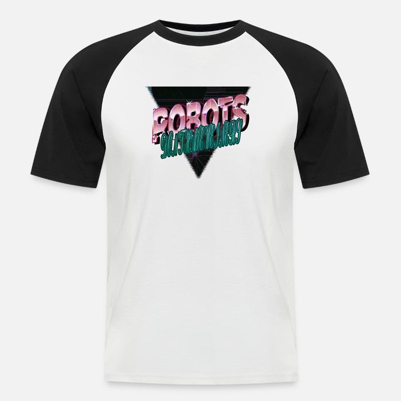 birthday present automatic artificial intelligence - Männer Baseball-T-Shirt - Weiß/Schwarz