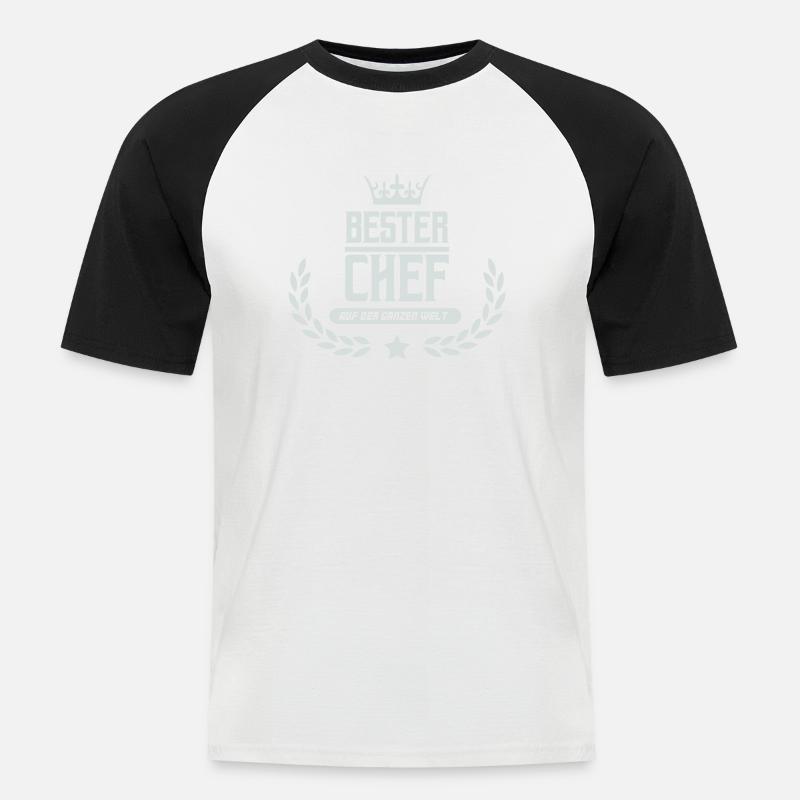 bester chef der welt - Männer Baseball-T-Shirt - Weiß/Schwarz