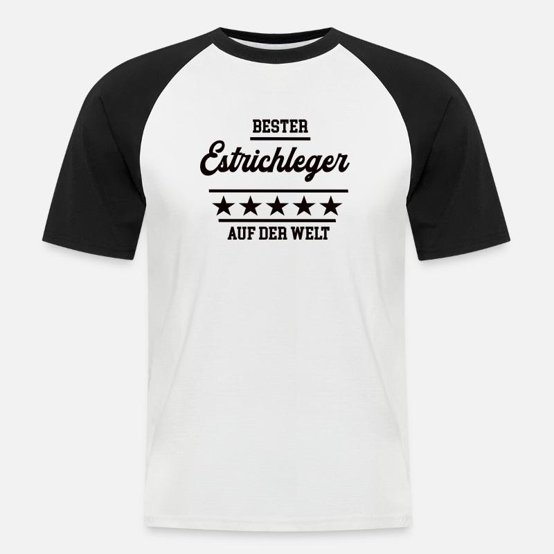 Bester Estrichleger Weltbester Handwerker - Männer Baseball-T-Shirt - Weiß/Schwarz