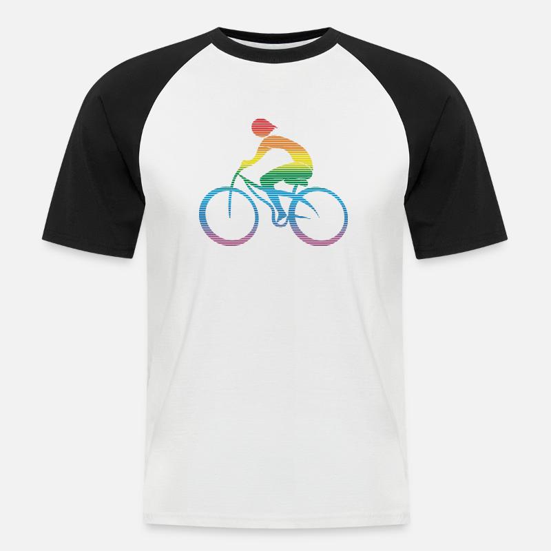 Radfahrer - Männer Baseball-T-Shirt - Weiß/Schwarz