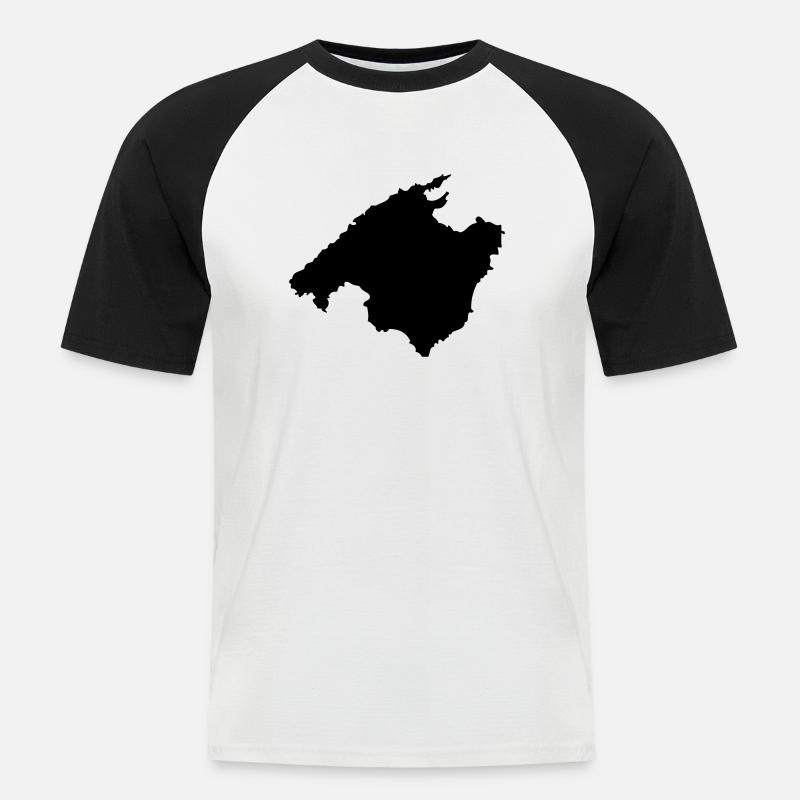 mallorca - Männer Baseball-T-Shirt - Weiß/Schwarz