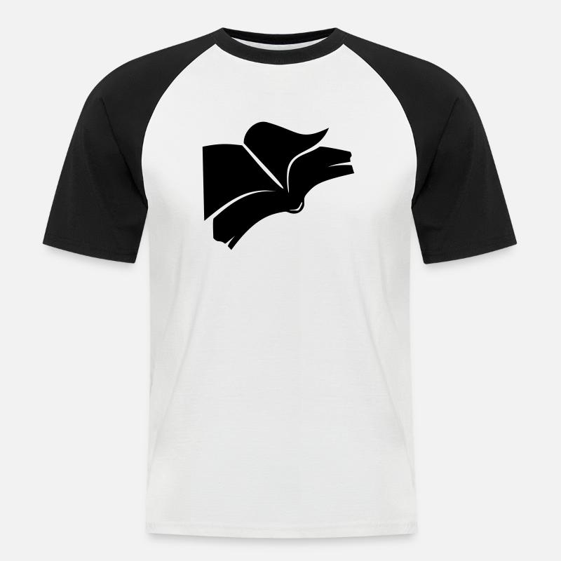 buch - Männer Baseball-T-Shirt - Weiß/Schwarz