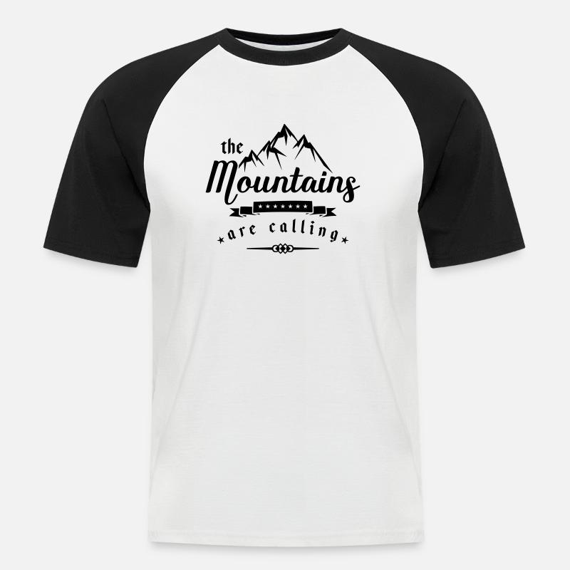 mountains are calling design - Männer Baseball-T-Shirt - Weiß/Schwarz