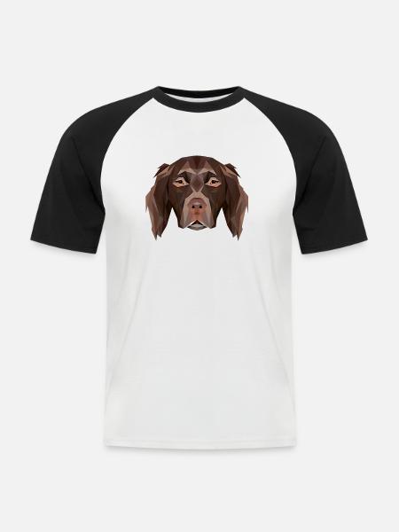 Kleiner Münsterländer - Männer Baseball-T-Shirt - Weiß/Schwarz