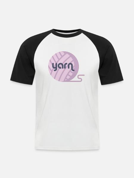 Yarn - Männer Baseball-T-Shirt - Weiß/Schwarz