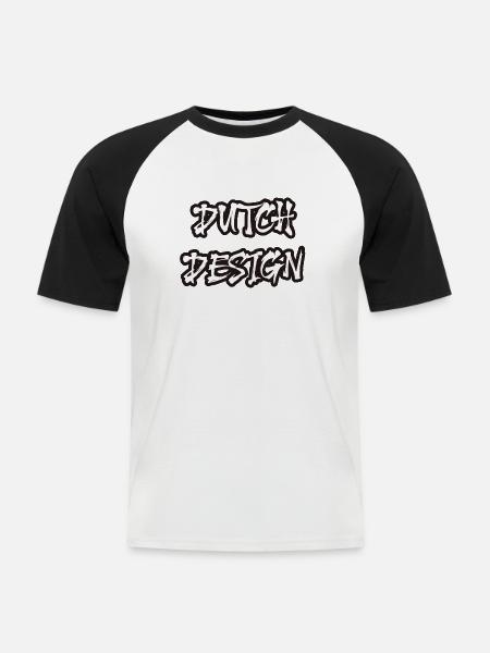 deutsch desgin 2 - Männer Baseball-T-Shirt - Weiß/Schwarz