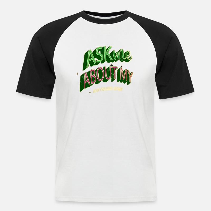 computer language birthday - Männer Baseball-T-Shirt - Weiß/Schwarz
