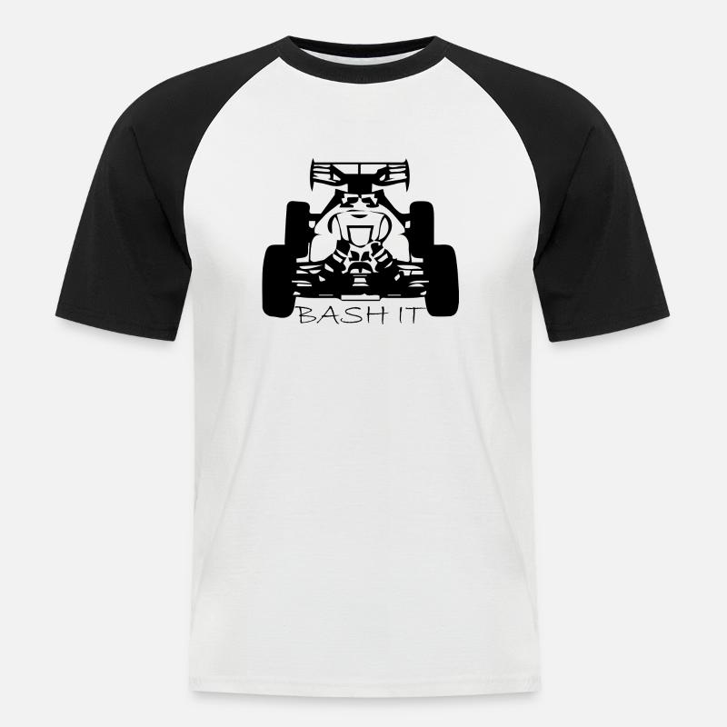 Bash it buggy - Männer Baseball-T-Shirt - Weiß/Schwarz