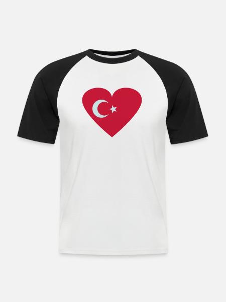 Turkey - Men's Baseball T-Shirt - white/black