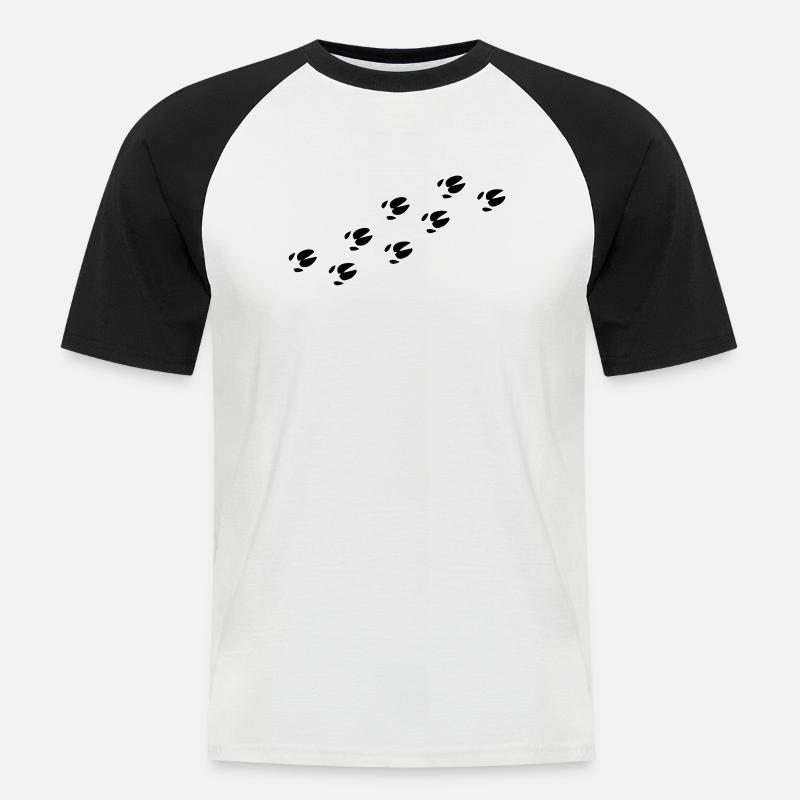Wildschwein Pfoten - Männer Baseball-T-Shirt - Weiß/Schwarz